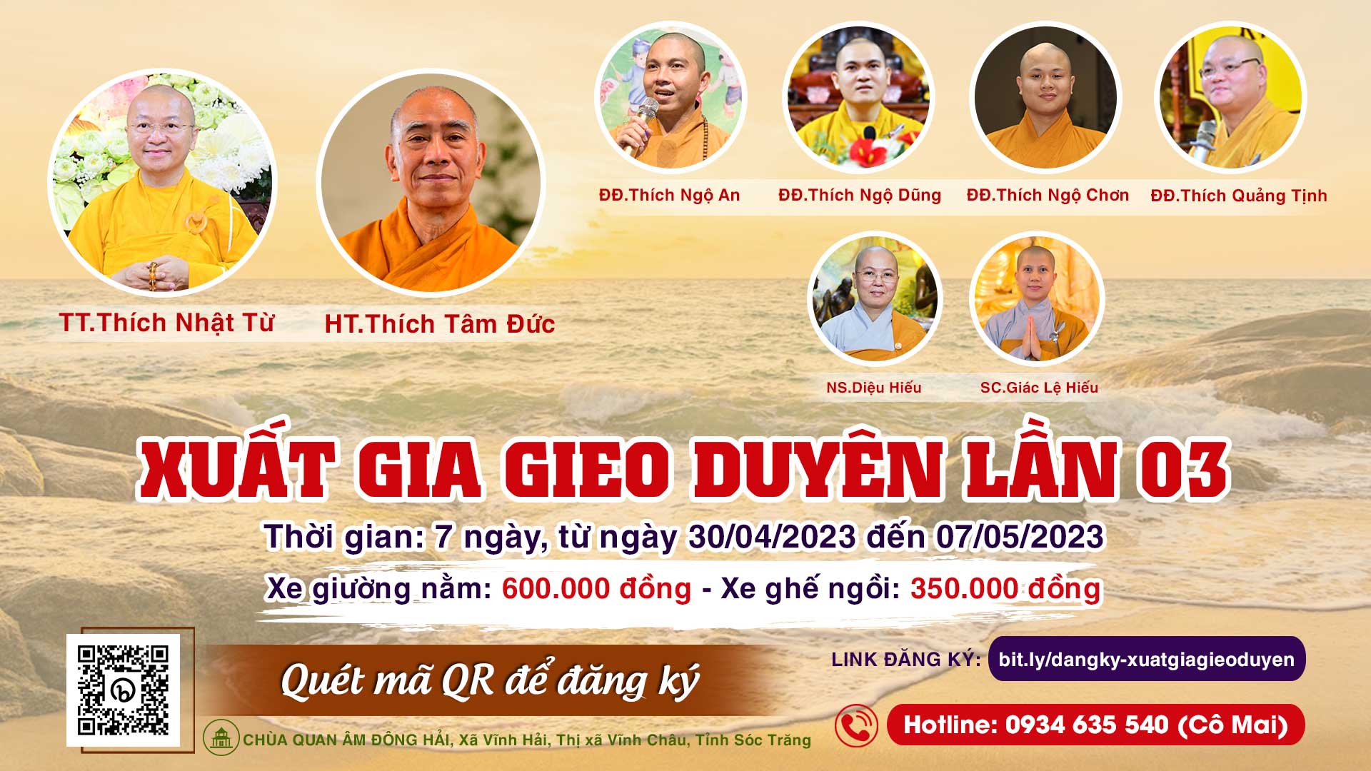 Khóa tu xuất gia gieo duyên lần thứ 3 tại chùa Quan Âm Đông Hải