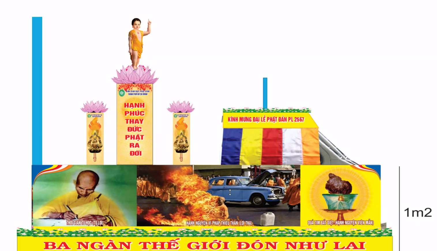 Tiếp tục đóng góp ý kiến trang trí xe hoa diễu hành Đại lễ Phật đản lần thứ 2647 của Ban Giáo dục Phật giáo TP.HCM